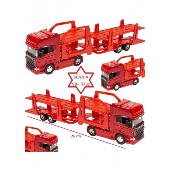Welly 1:64 Scania V8 R730 Car Carrier