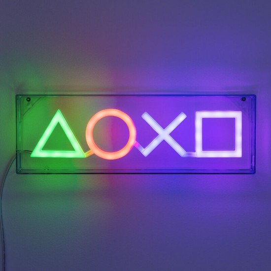 Playstation Sembolleri LED Neon Işık 15 x 30 cm Playstation Sembolleri LED Neon Işık 15 x 30 cm