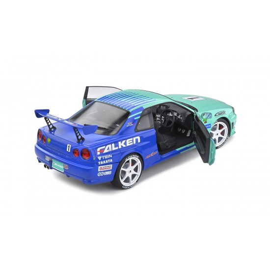 SOLIDO 1:18 Ölçekli Pres Döküm Model Araba, Nissan Skyline GT-R (R34) JGTC Falken Drift