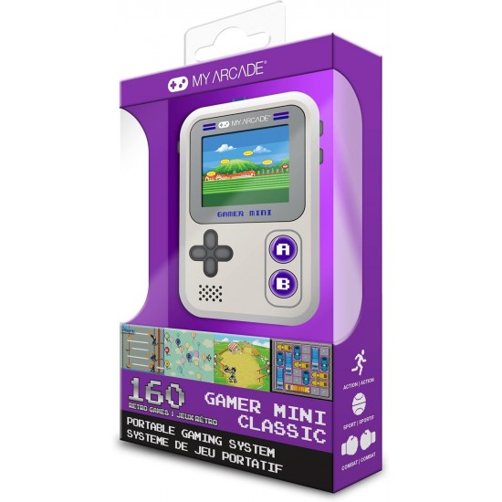 My Arcade Gamer Mini Classic-Mor: Çocuklar İçin Oyunlar, 160 Oyunla Dolu Minyatür El Tipi Oyun Sistemi My Arcade Gamer Mini Classic-Mor: Çocuklar İçin Oyunlar, 160 Oyunla Dolu Minyatür El Tipi Oyun Sistemi